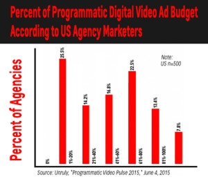 Percent of Programmatic Digital Video Ad Budget According to US Agency Marketers